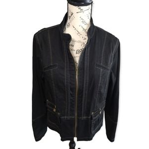Cynthia Max black zip up jacket